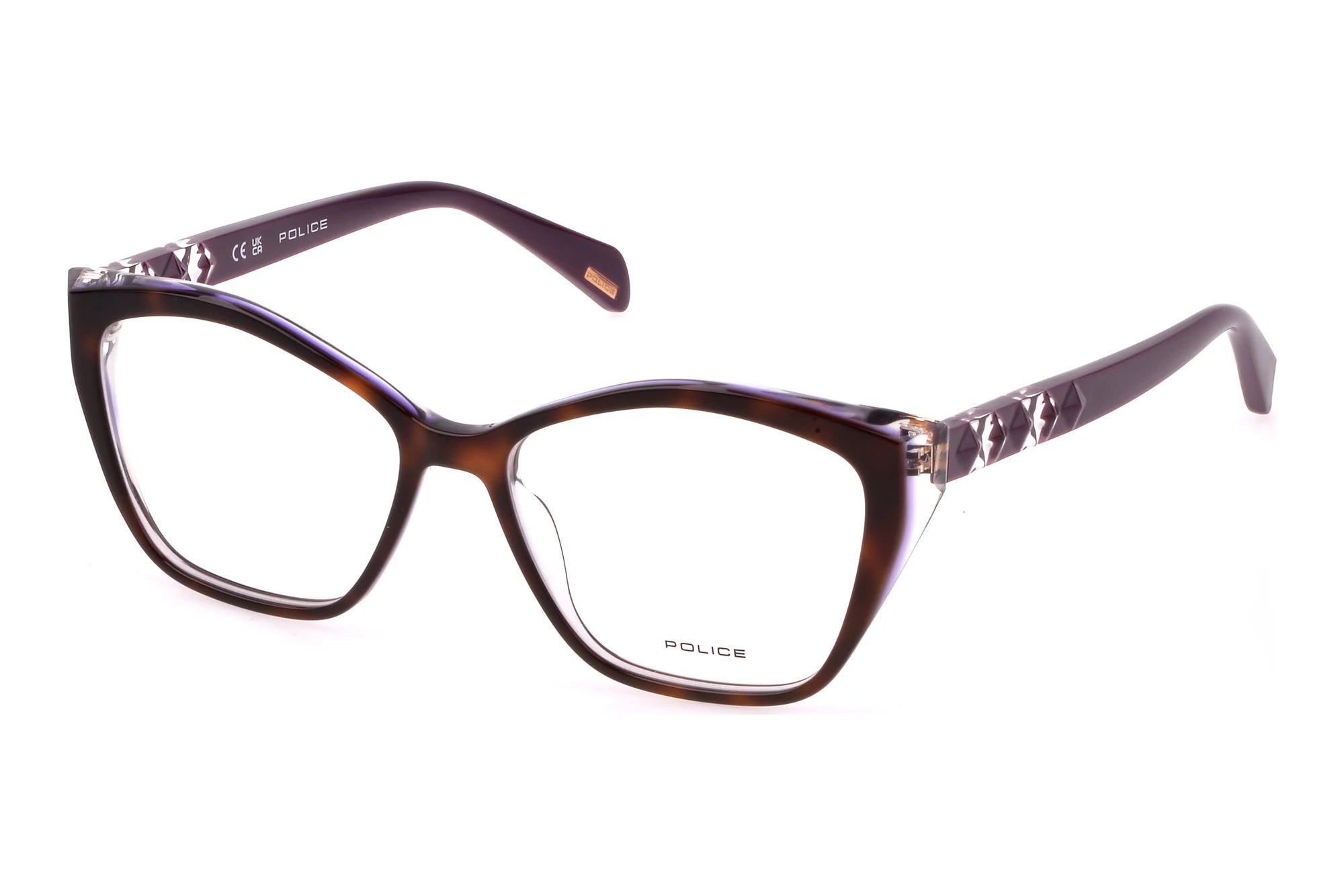 Police VPLL32 0993 green havana eyeglasses front view