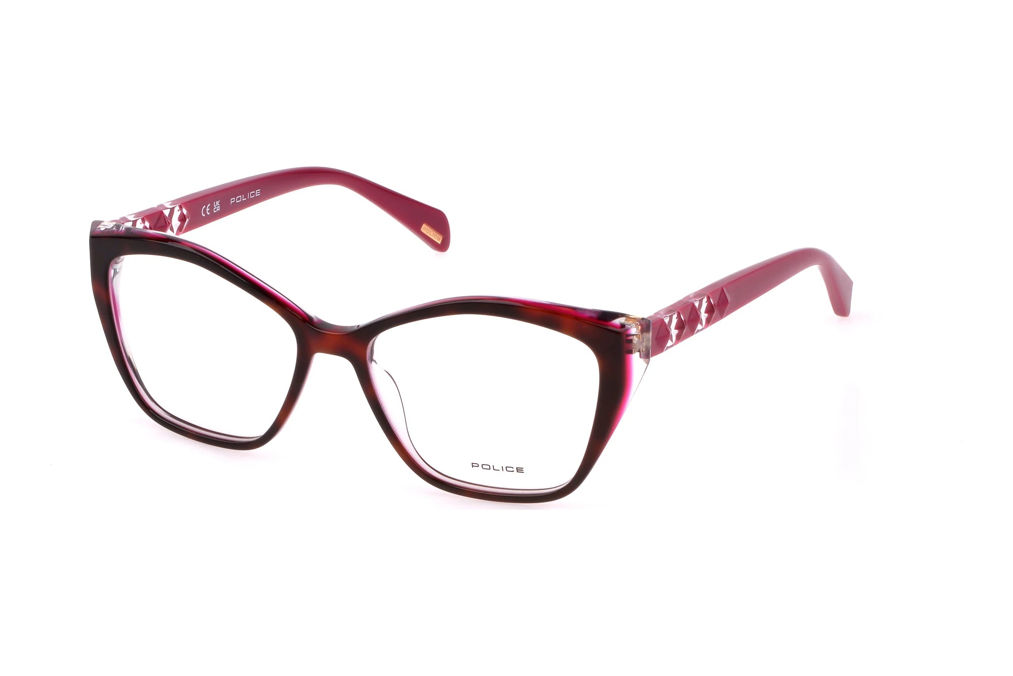 Police Hedron 4 VPLL32 0AHL purple havana eyeglasses front view