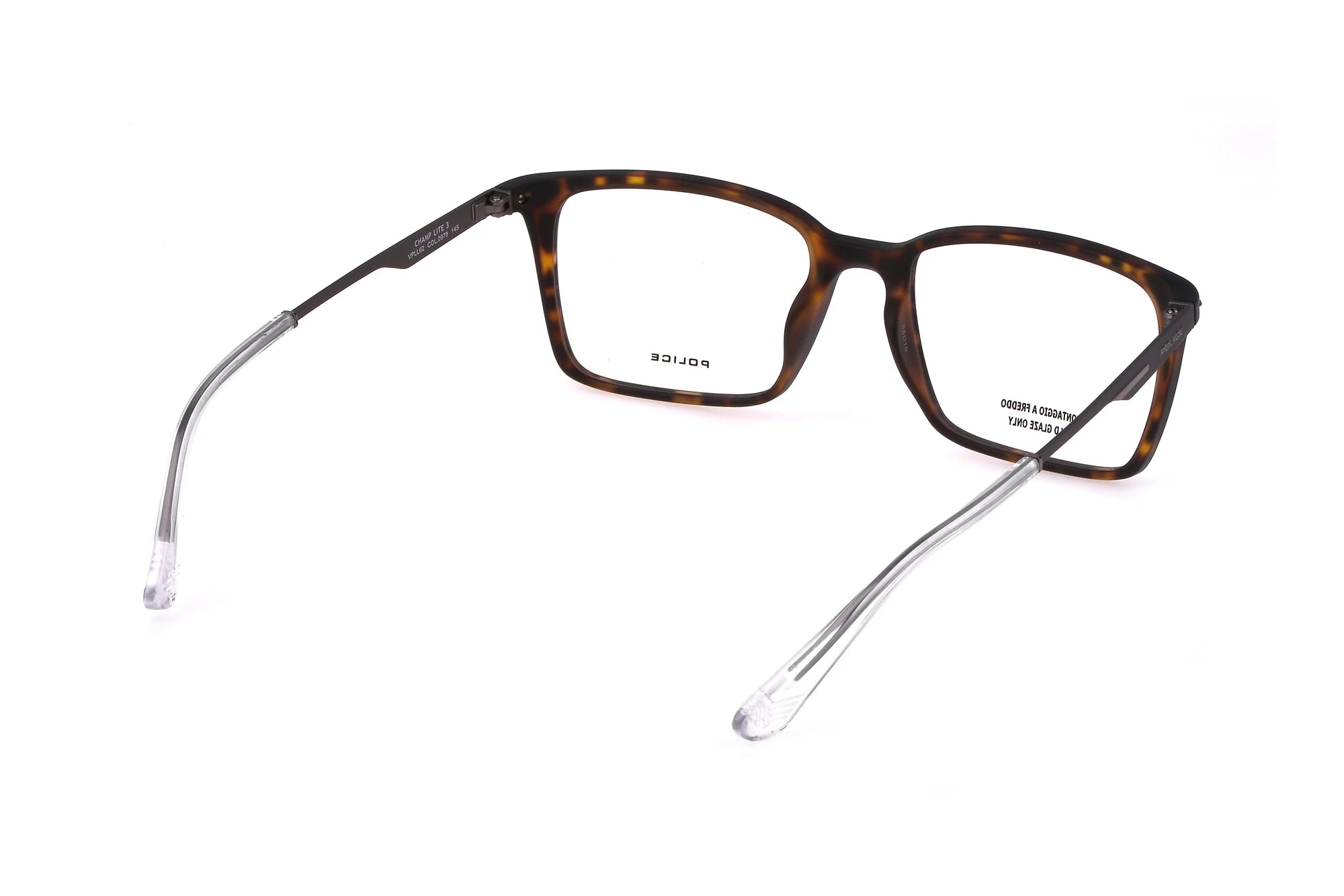 Police VPLL62 0978 dark havana eyeglasses side view