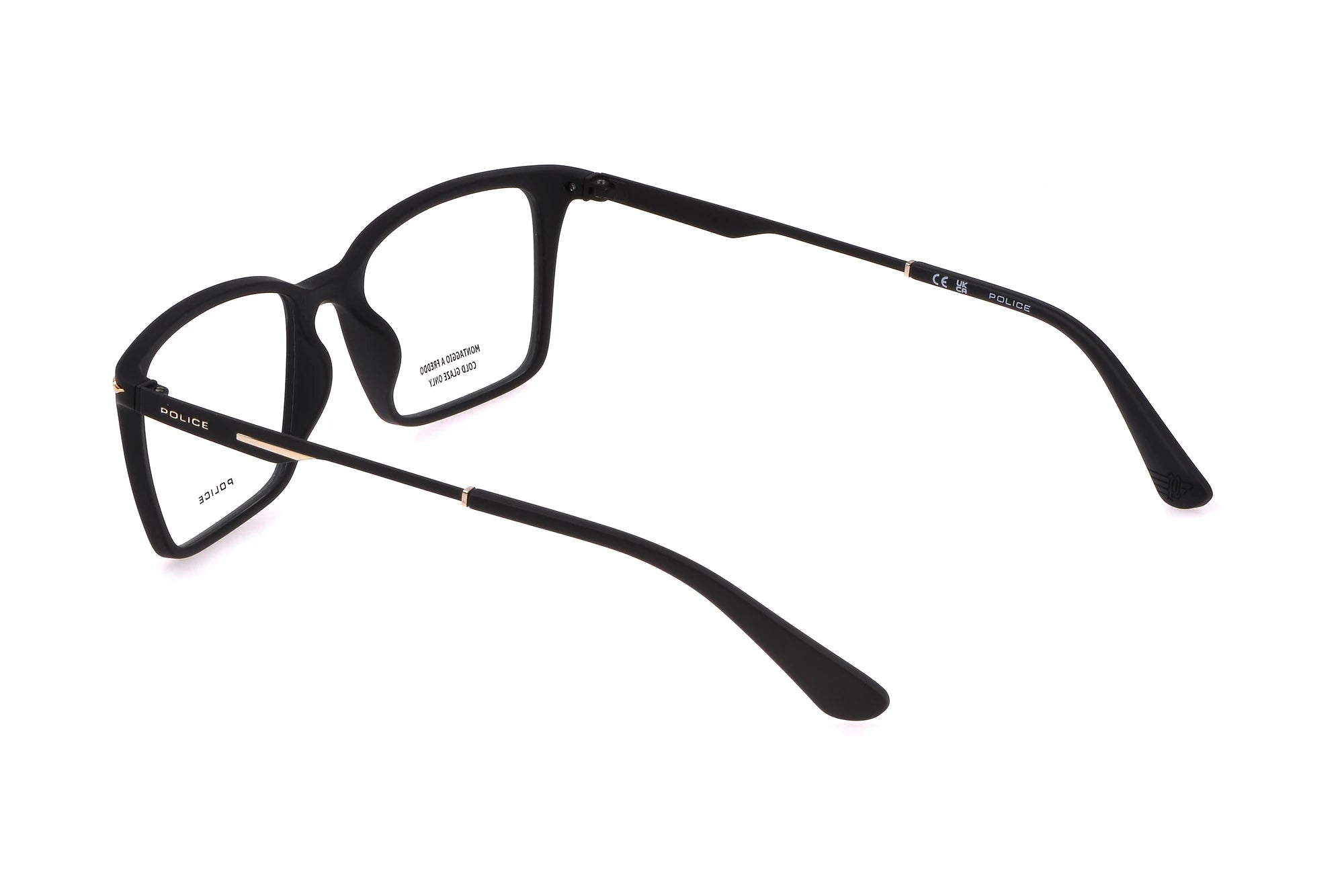 Police VPLL62 0U28 matte black eyeglasses angled view