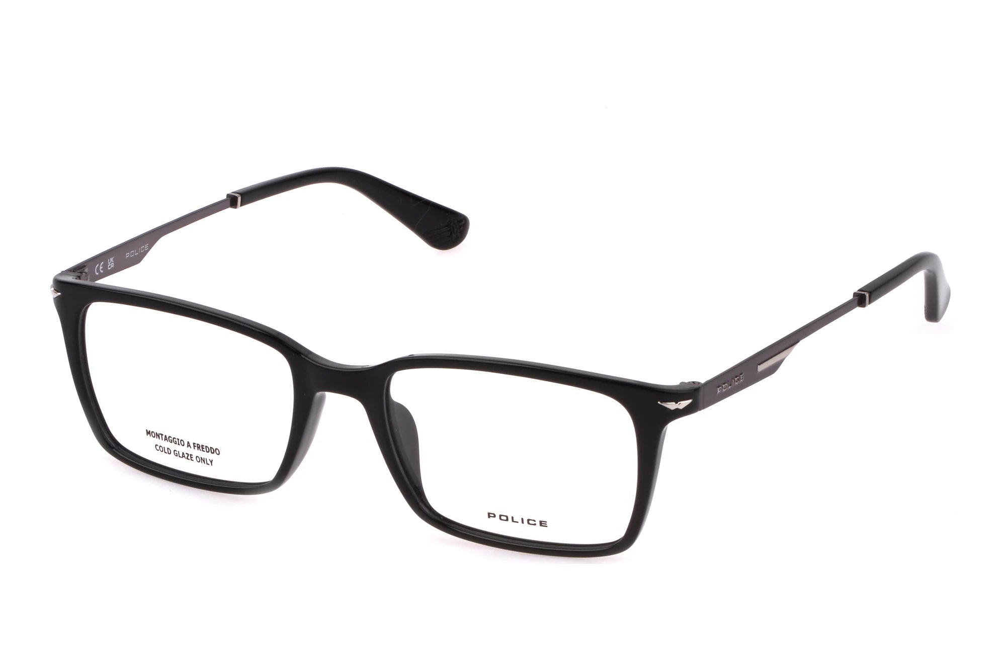 Police Champ Lite 3 VPLL62 0Z42 shiny black eyeglasses front view