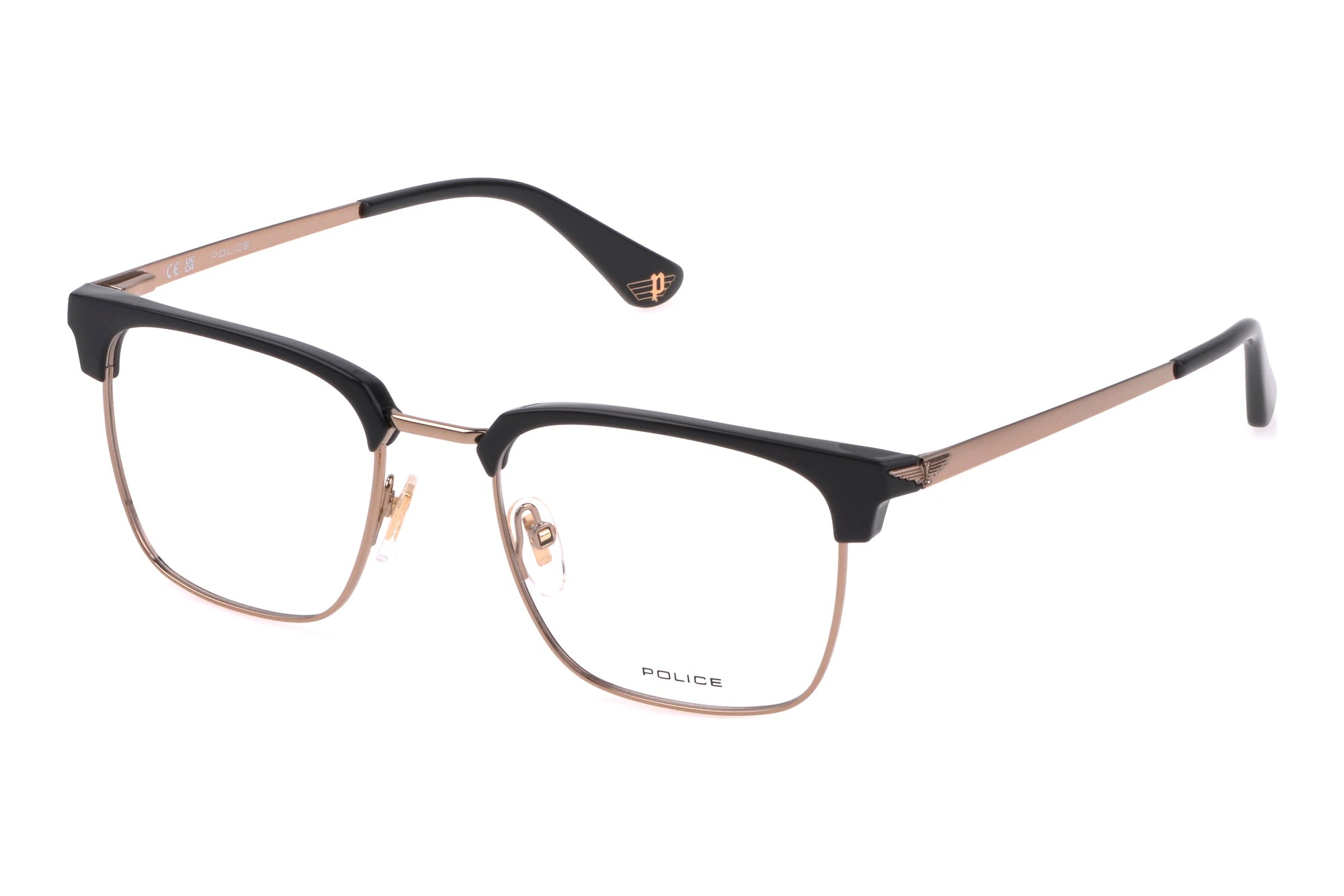 Police VPLL64 08FE camel and rose gold eyeglasses 51mm front view