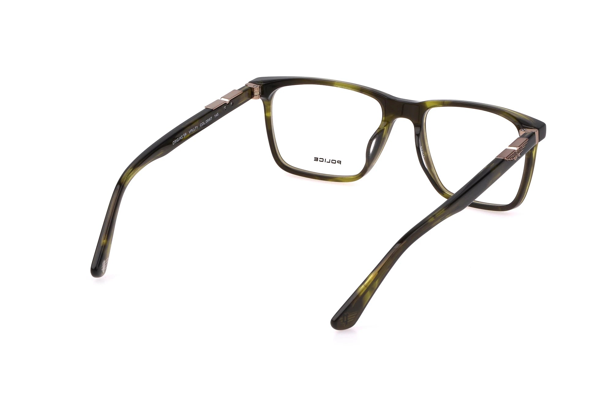 Police VPLL71 09W7 clear grey eyeglasses side view