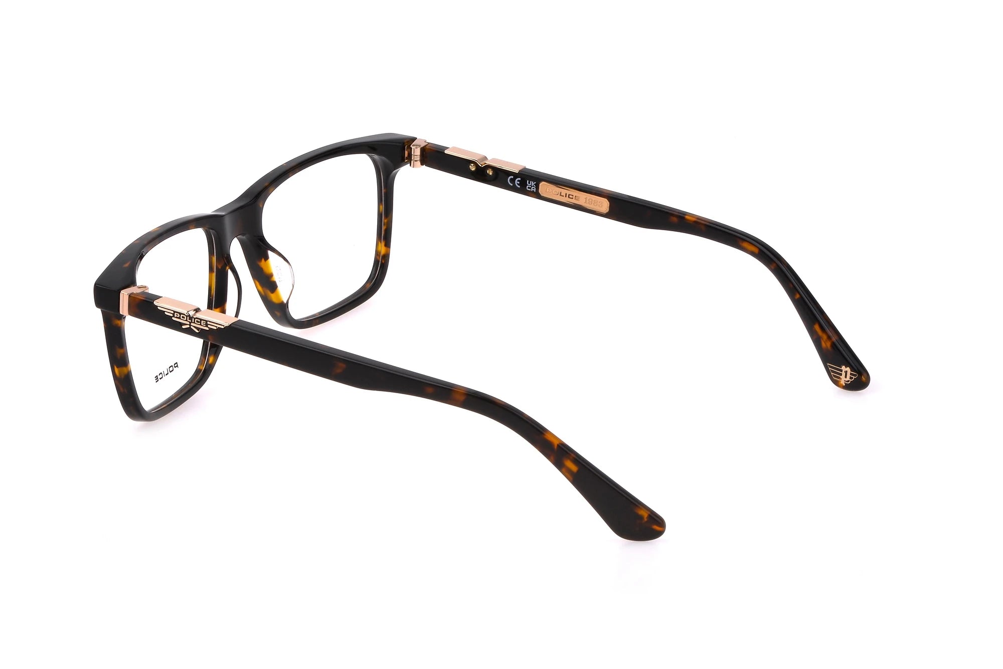 Police VPLL71 714Y crystal and black eyeglasses angled view