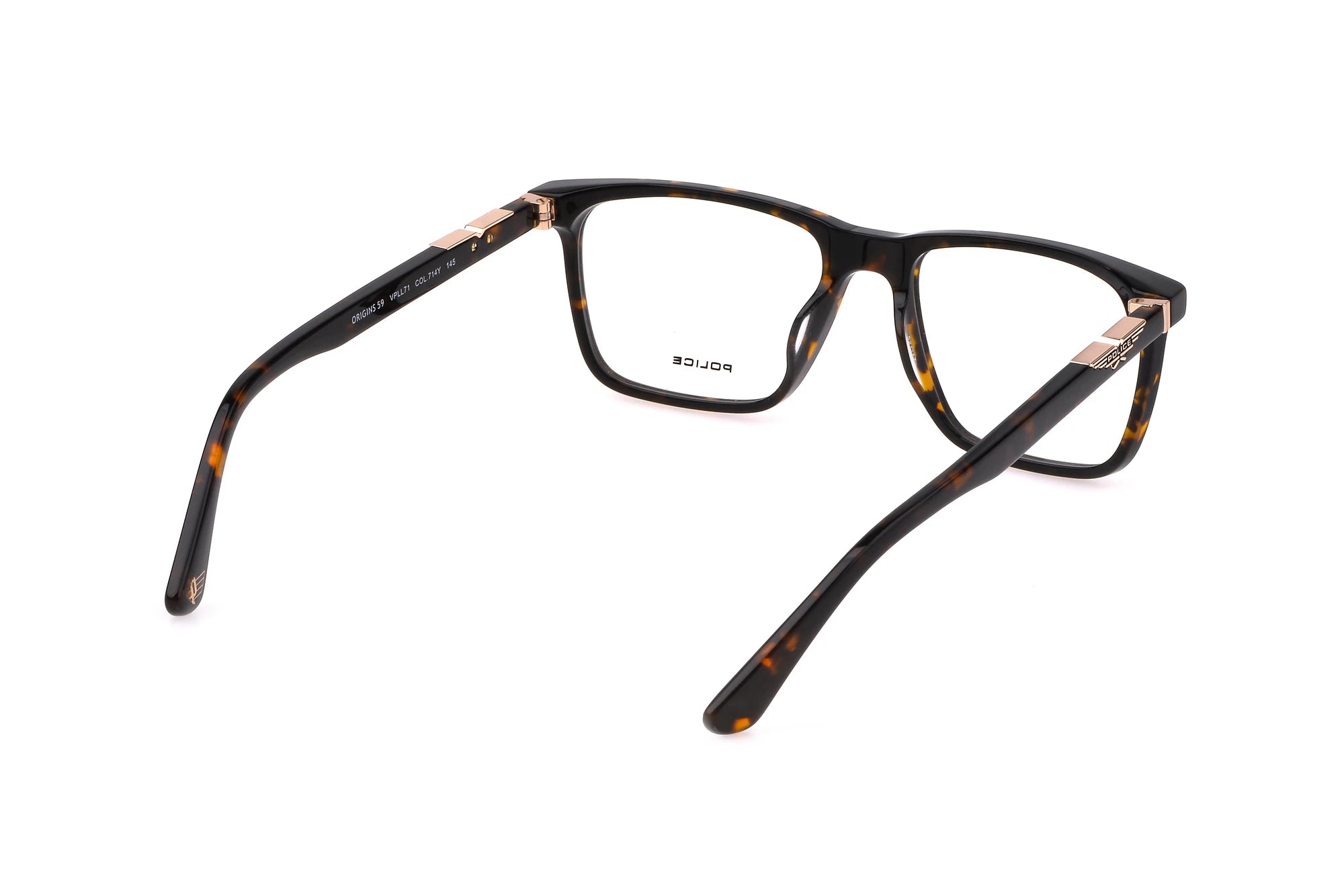 Police VPLL71 714Y crystal and black eyeglasses side view