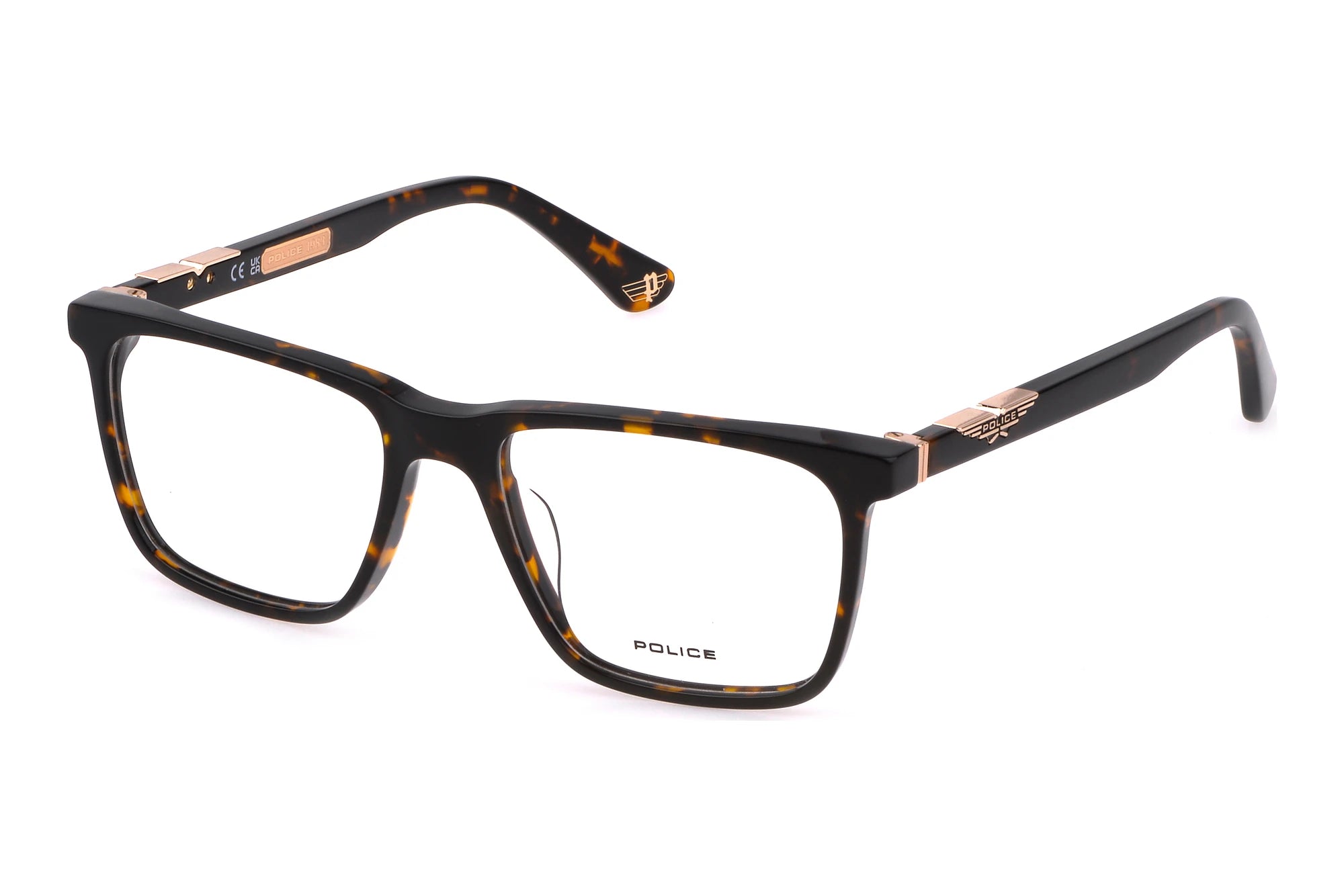 Police VPLL71 714Y crystal and black eyeglasses front view
