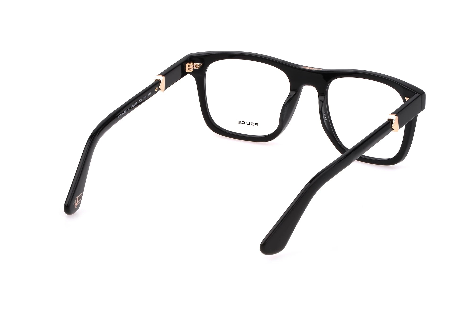 Police VPLL72 0700 shiny black eyeglasses 52mm side view