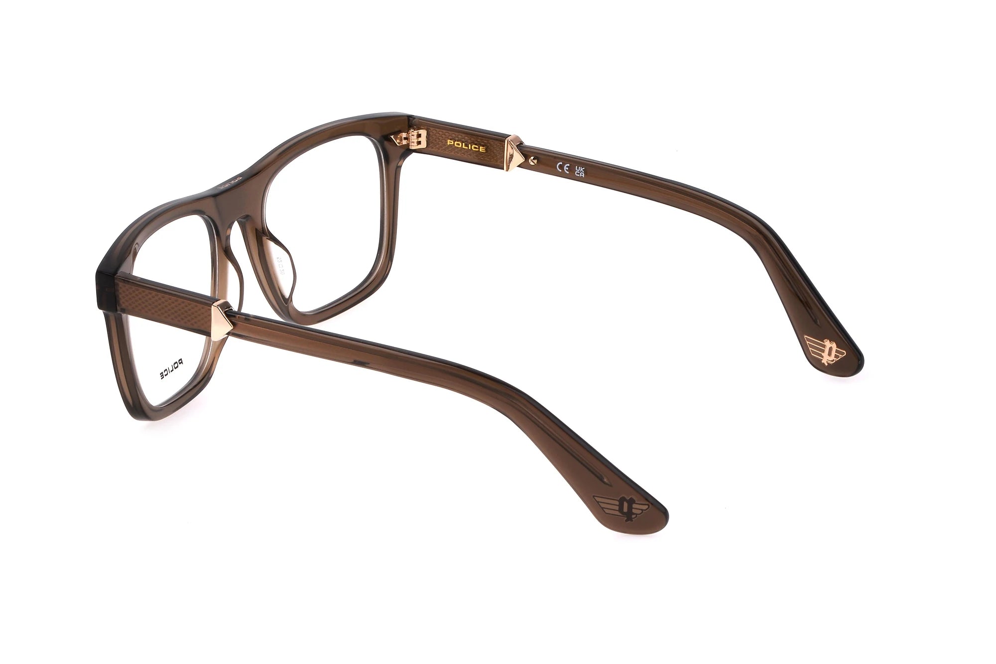 Police Monument 4 VPLL72 090Y olive brown eyeglasses angled view