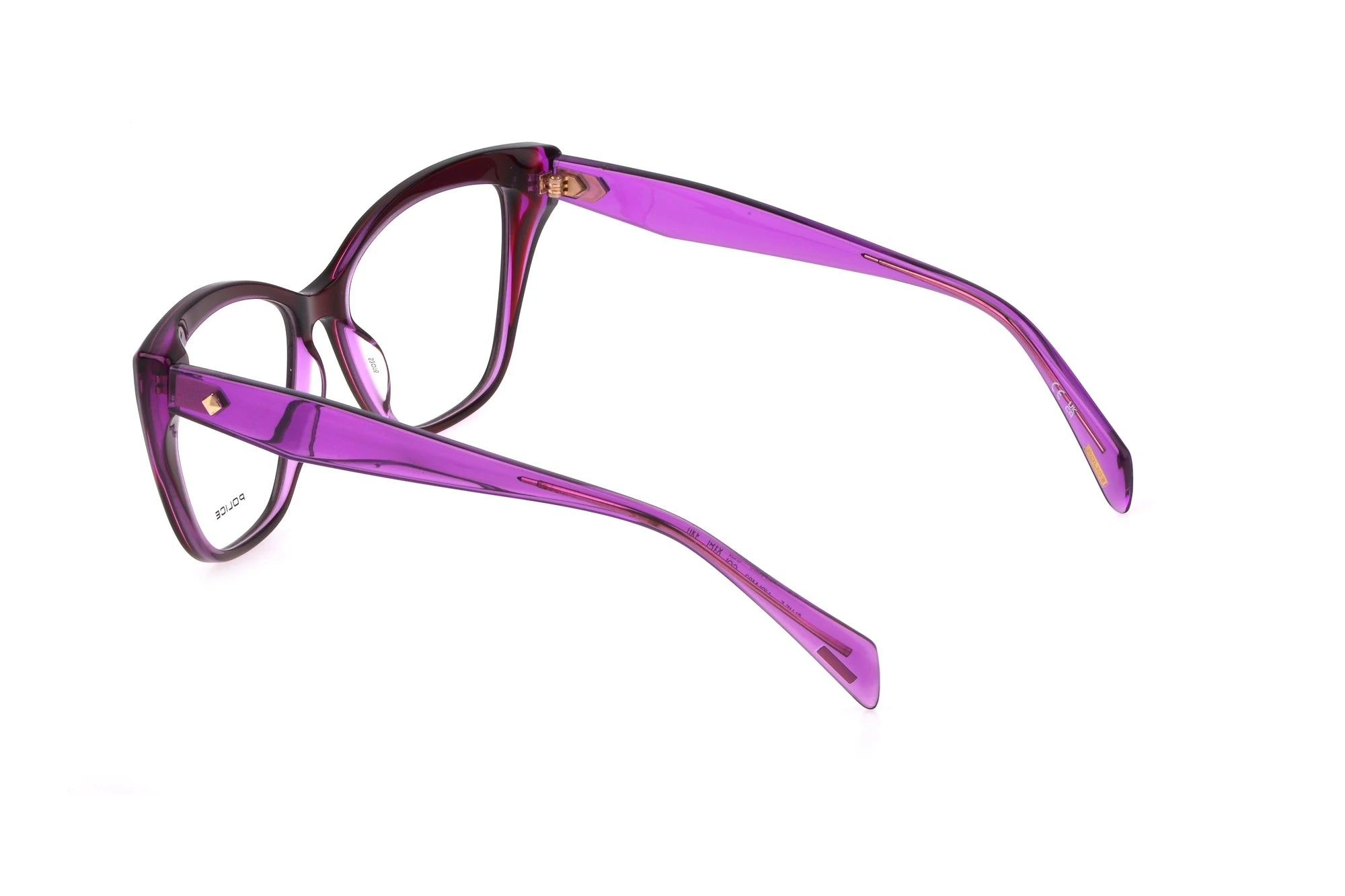 Police Clue 5 VPLM03 01CI burgundy eyeglasses angled view