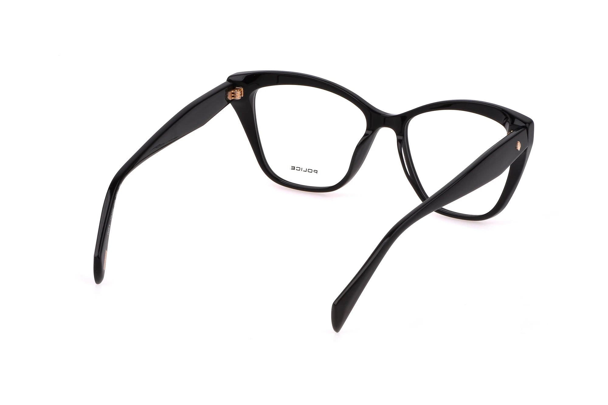 Police VPLM03 700Y shiny black eyeglasses 53mm side view