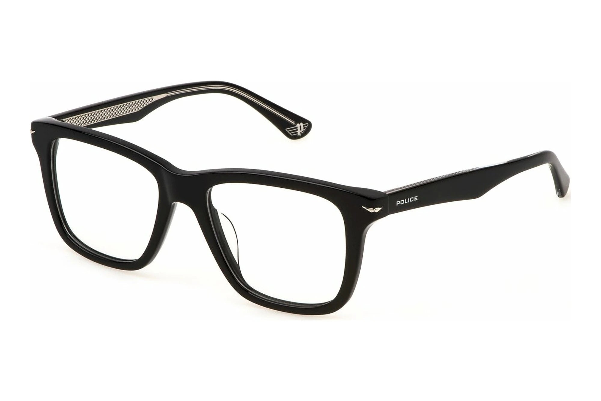 Police Champ 6 VPLN19 0700 shiny black eyeglasses 53mm front view