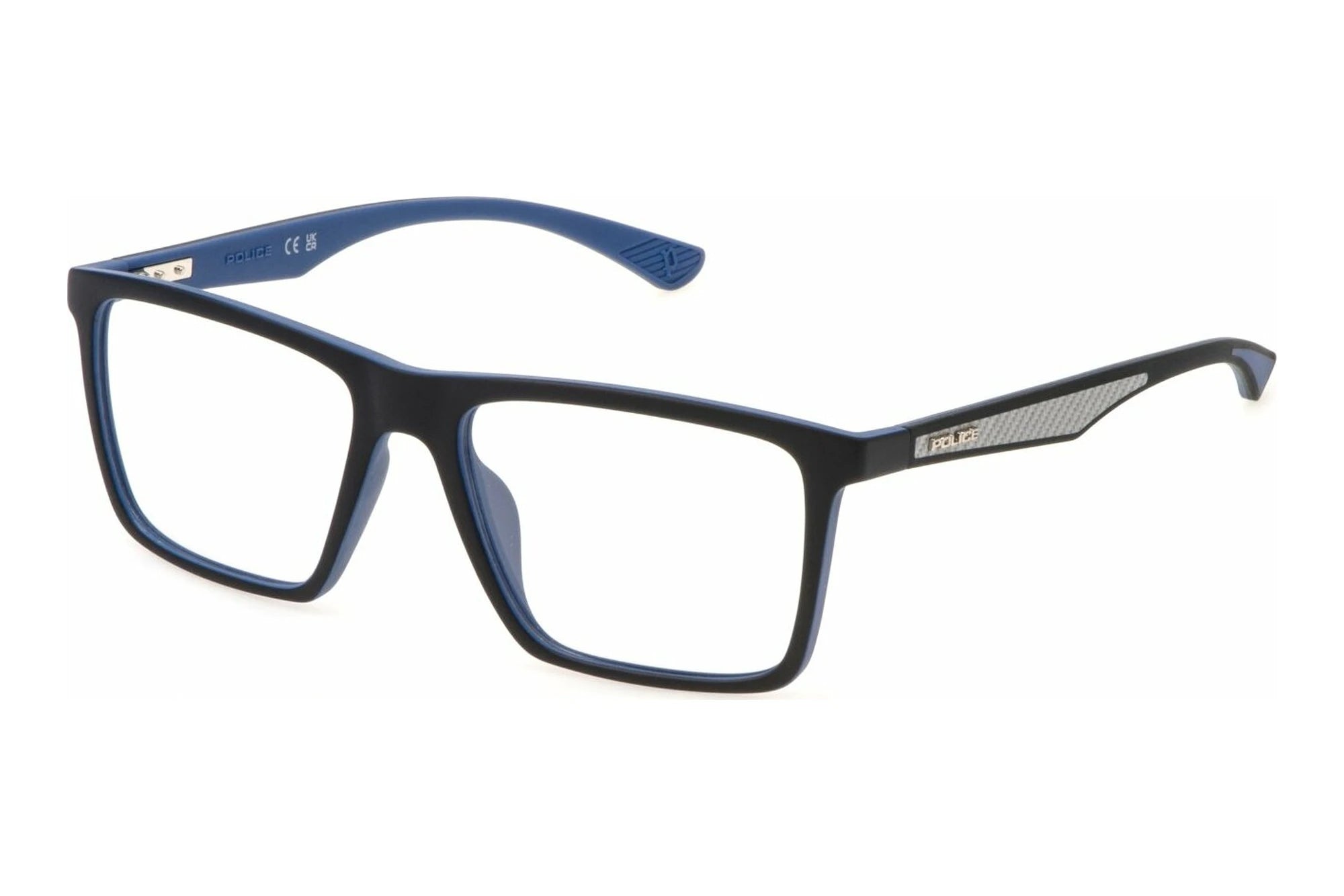 Police Carbonfly 9 VPLN26 0C03 matte blue eyeglasses 54mm front view