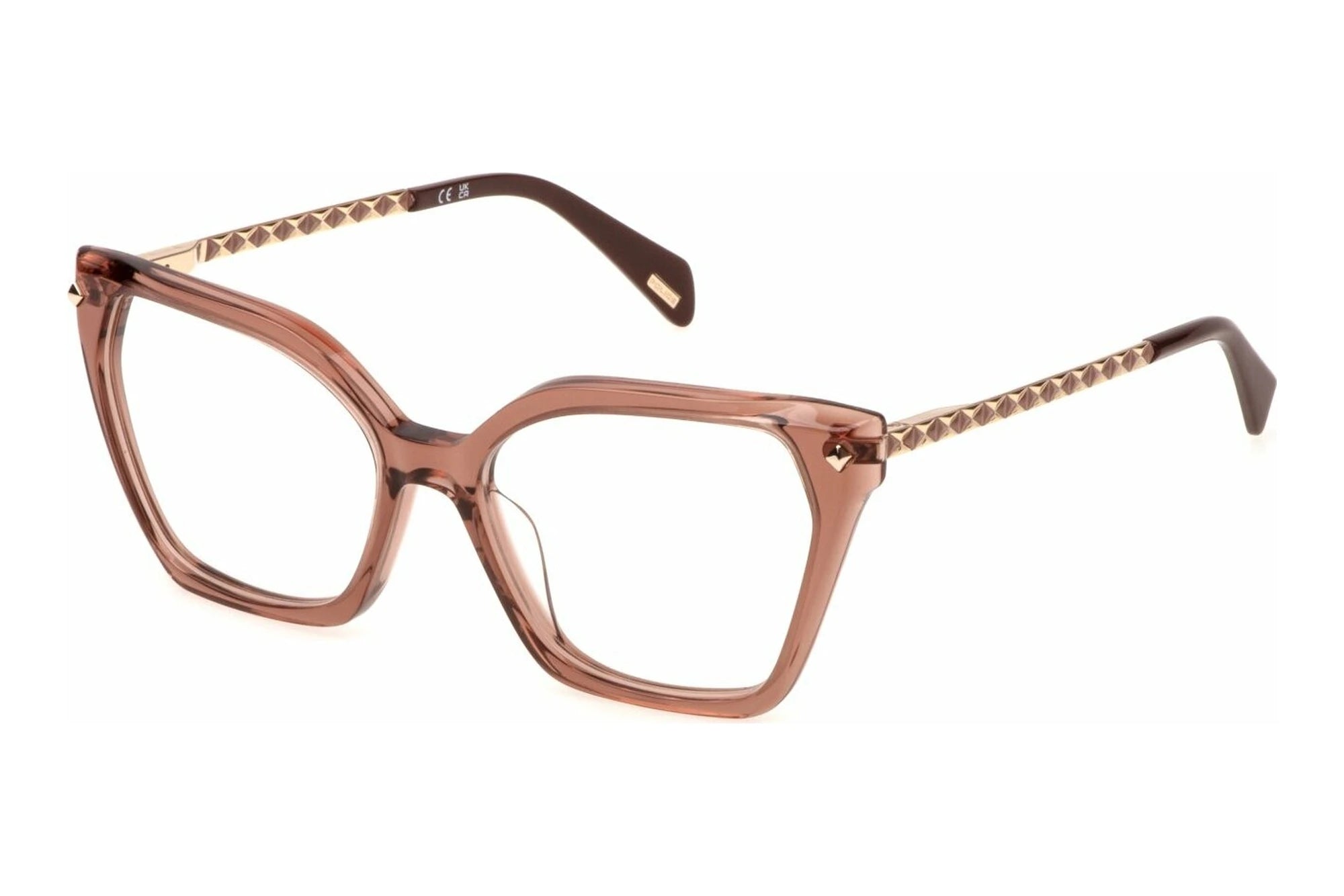 Police Sphinx 3 VPLN55 0805 light brown eyeglasses 53mm front view
