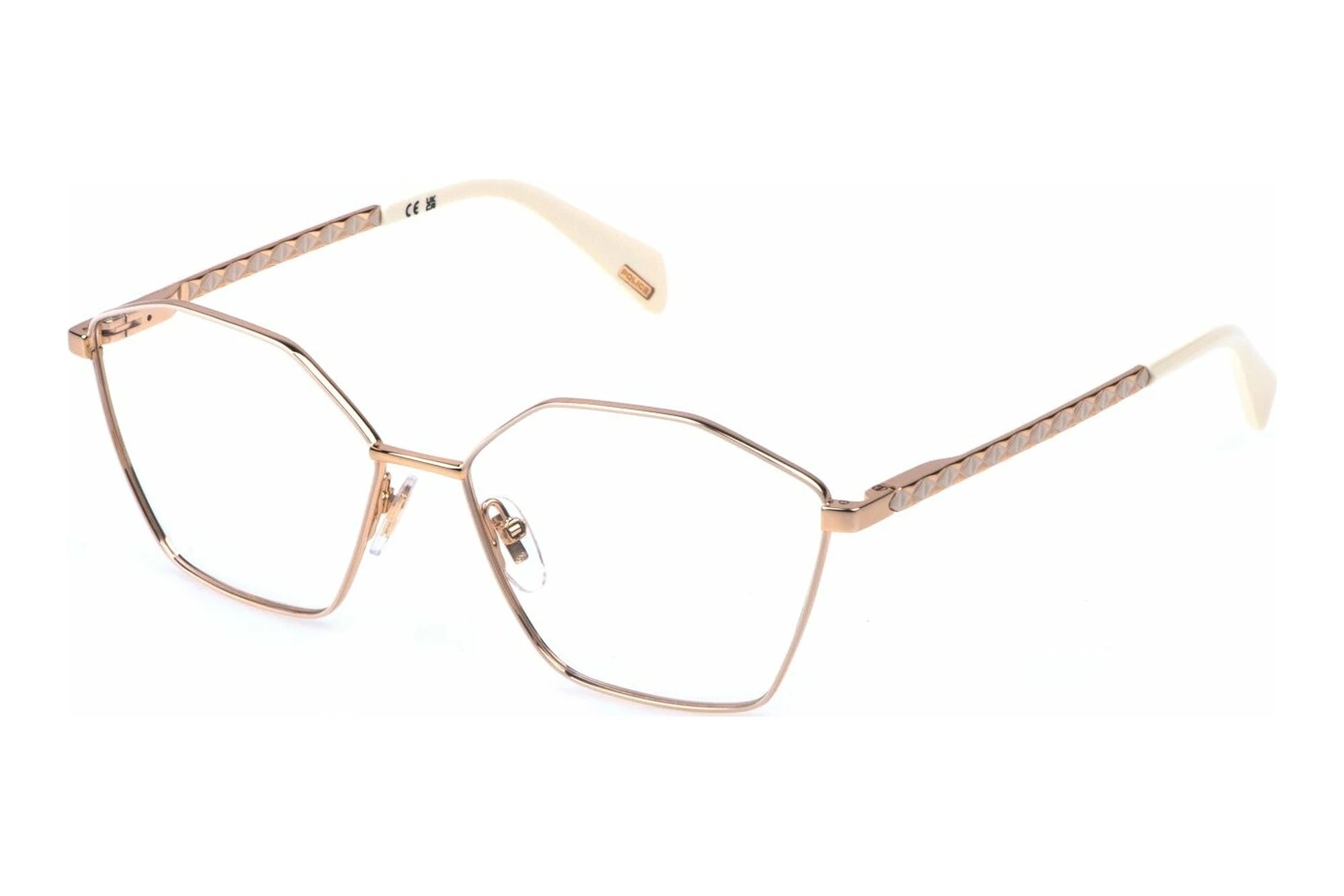 Police VPLN56 0H32 matte dark havana eyeglasses 56mm front view