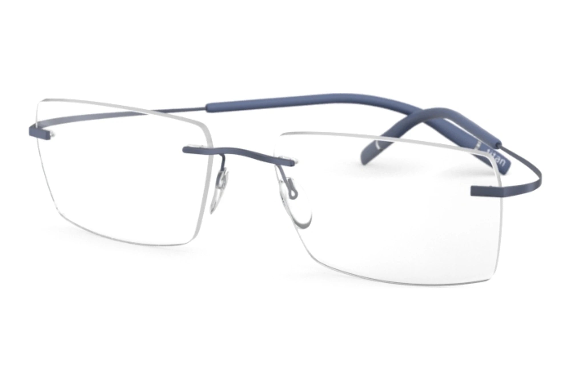 Silhouette TMA The Icon II 5541 FQ 4540 blue rimless eyeglasses 52mm front view