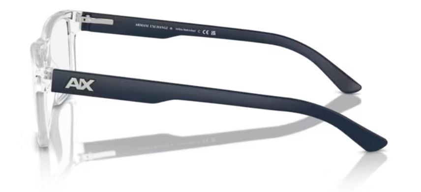 Armani Exchange AX3016 8033 shiny crystal eyeglasses 53mm side view