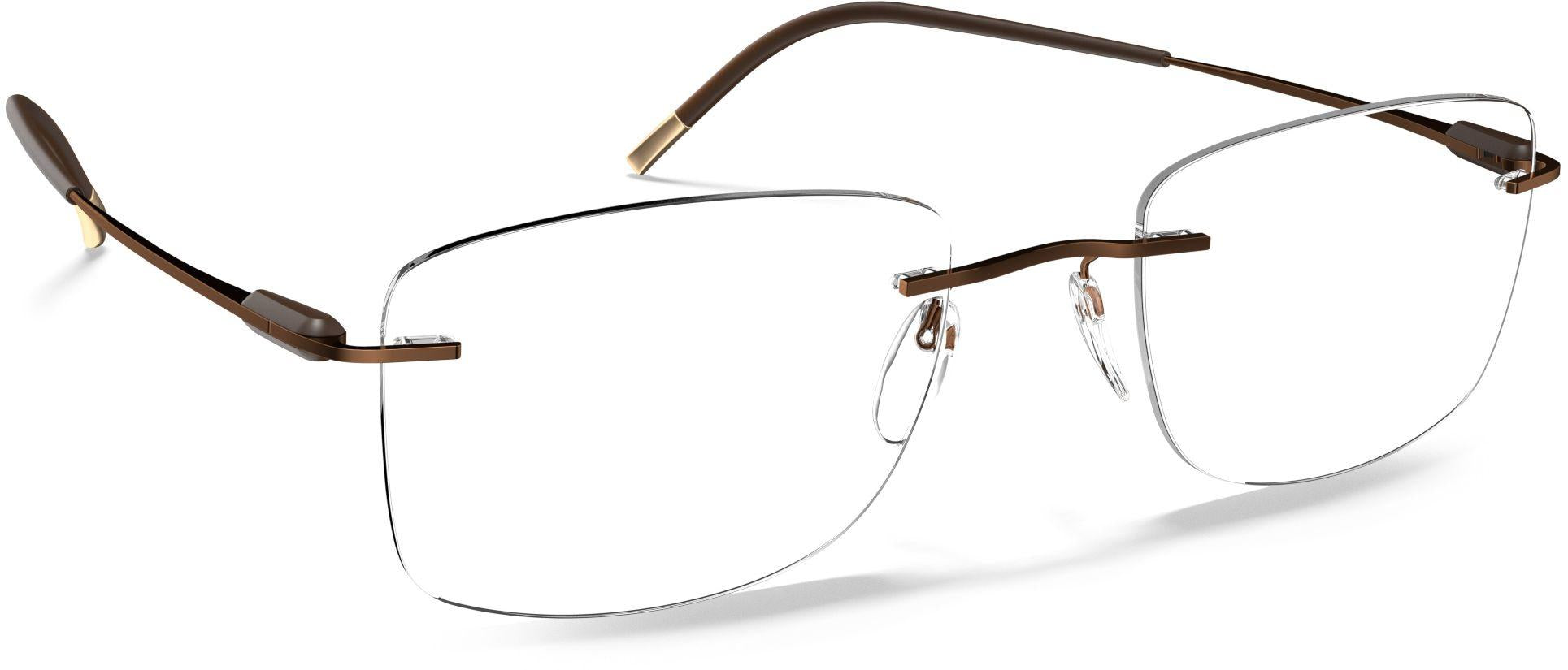 Silhouette Purist 5561 6040 brown rimless eyeglasses front view