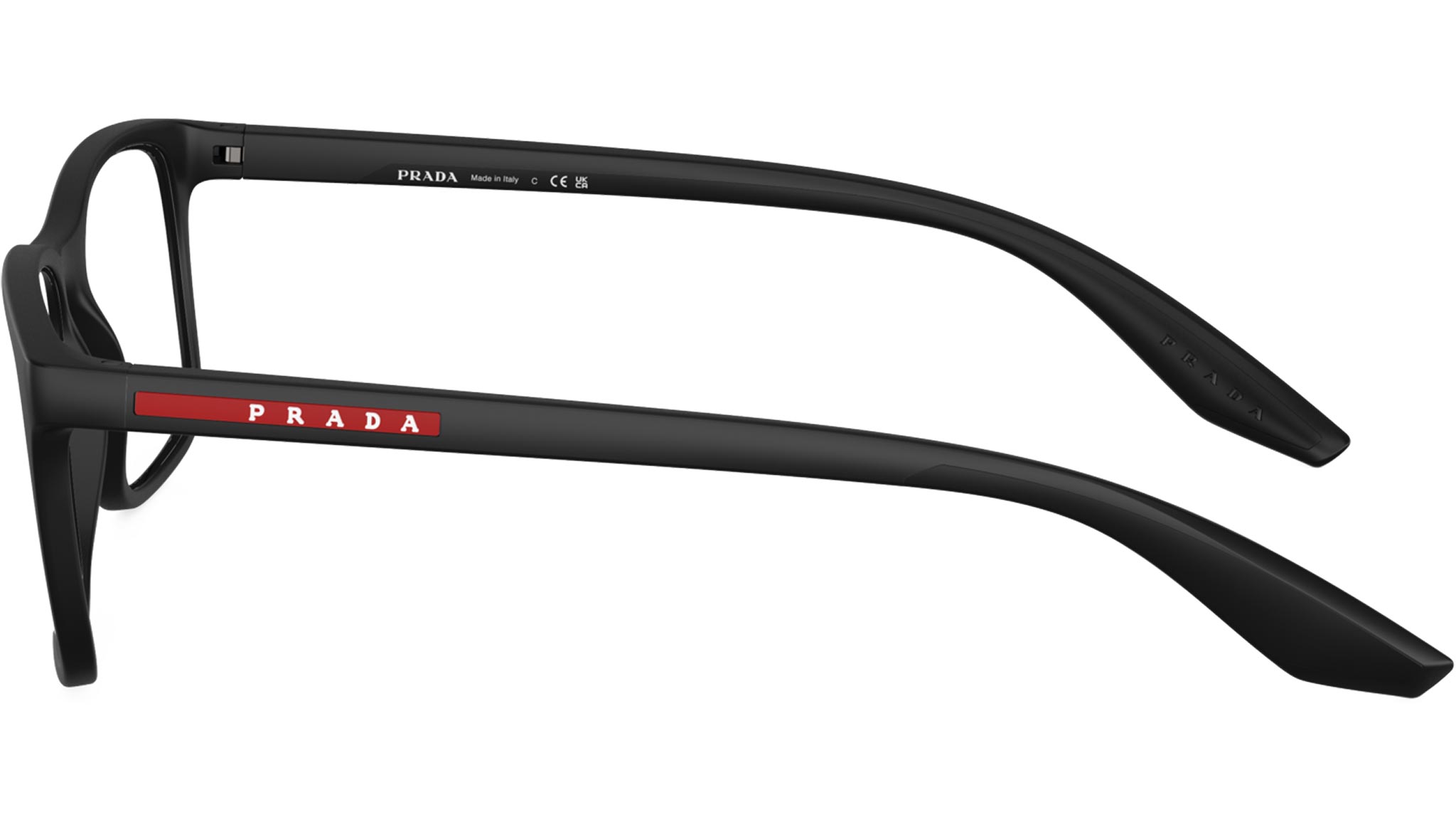 Prada Linea Rossa PS 08RV 1BO1O1 matte black eyeglasses 54mm side view