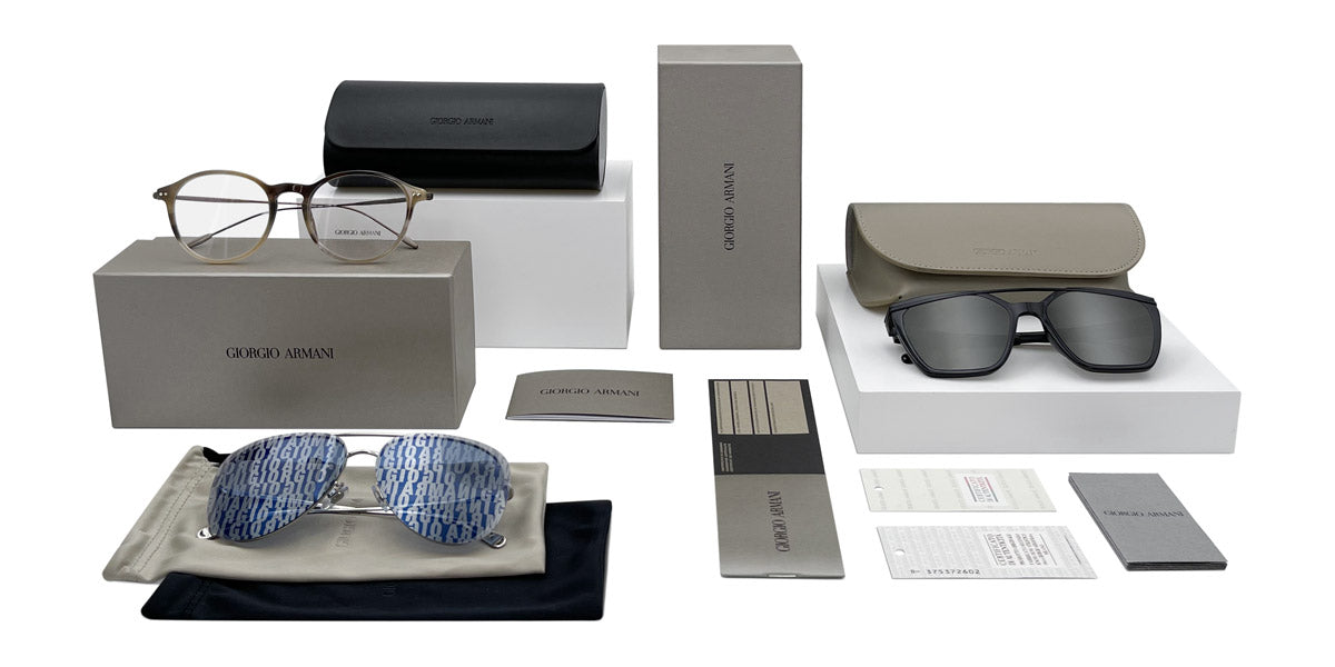 Emporio Armani EA3250U 6202 shiny transparent grey eyeglasses 54mm angled view