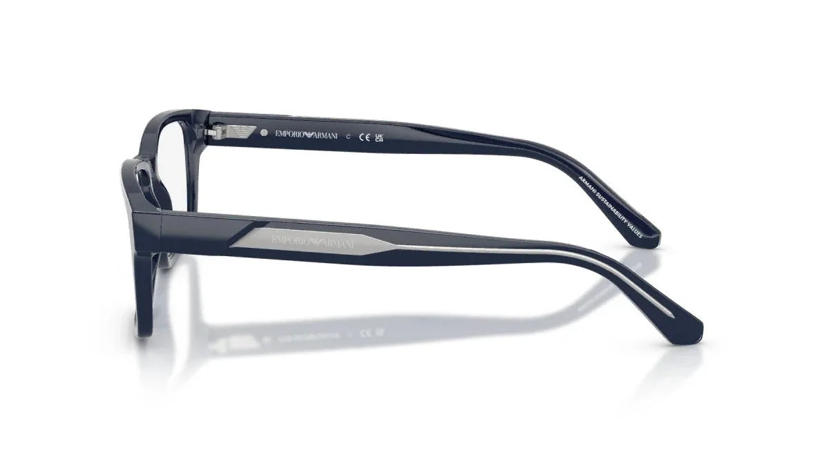 Emporio Armani EA3271 6039 shiny blue eyeglasses 52mm side view