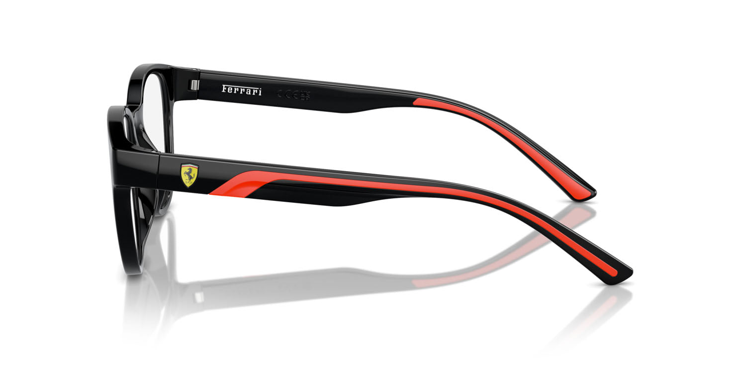 Ferrari FZ8002U 501 black eyeglasses 50mm angled view