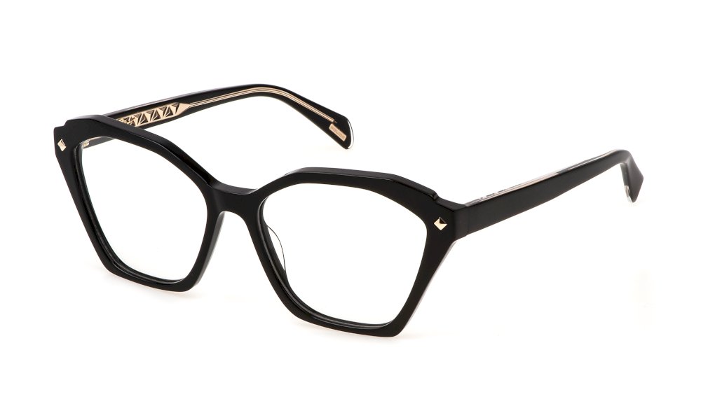 Police VPLN54 0700 shiny black eyeglasses 55mm front view