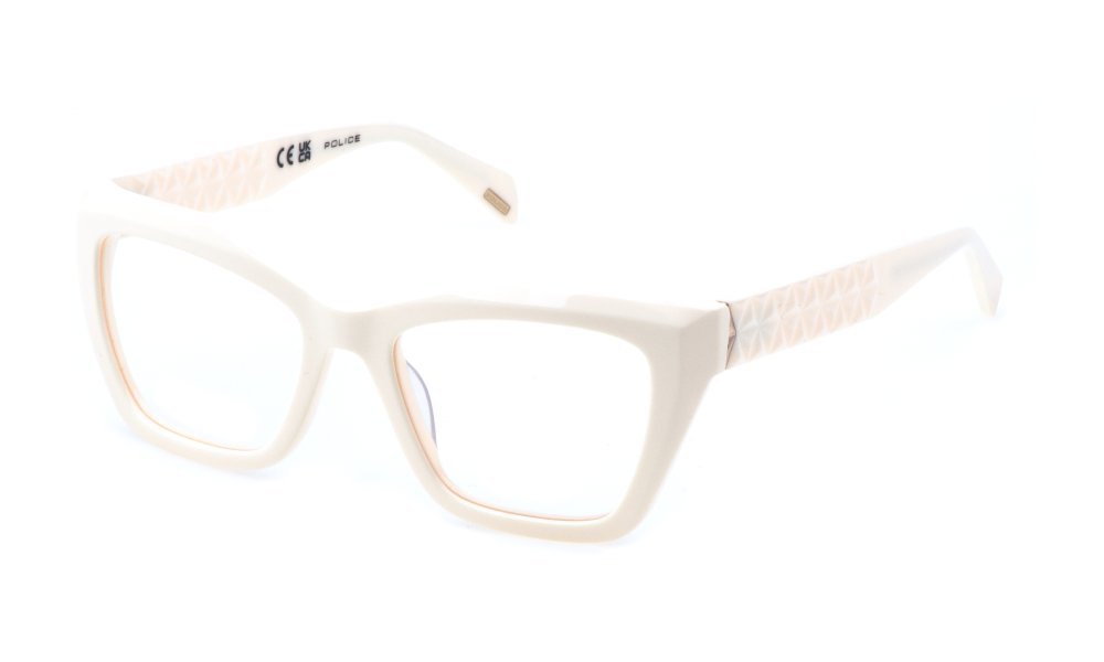 Police VPLN57 09ZQ ivory cream eyeglasses 52mm front view