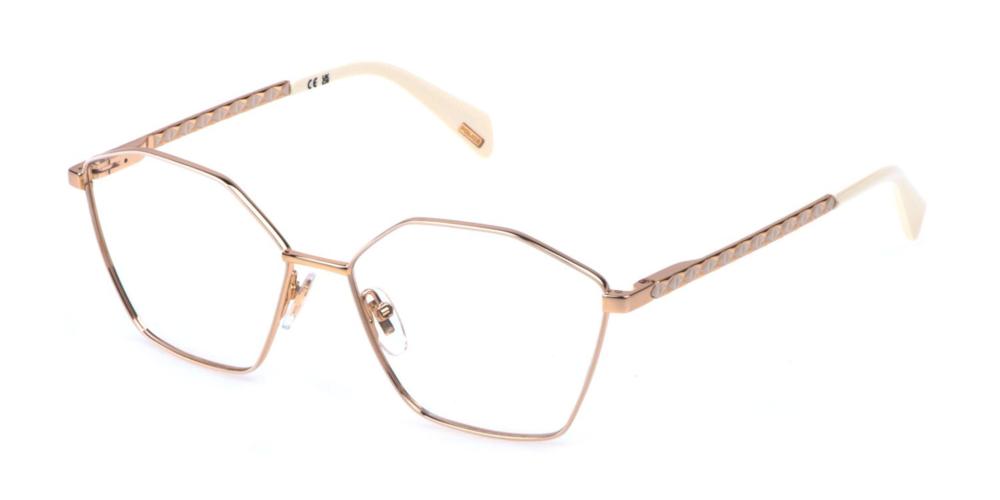 Police VPLN56 0H32 matte dark havana eyeglasses 56mm angled view