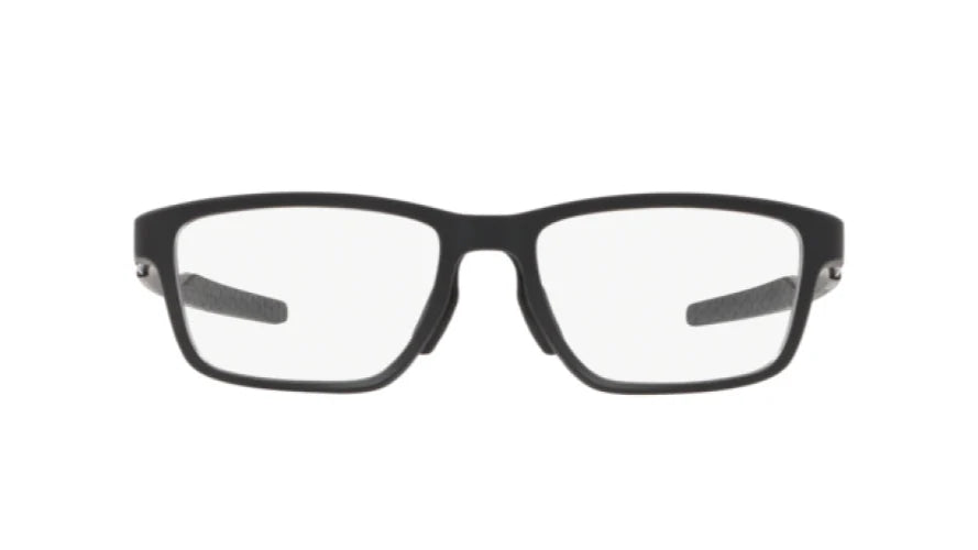 Oakley OX8153 01 satin black eyeglasses 55mm angled view