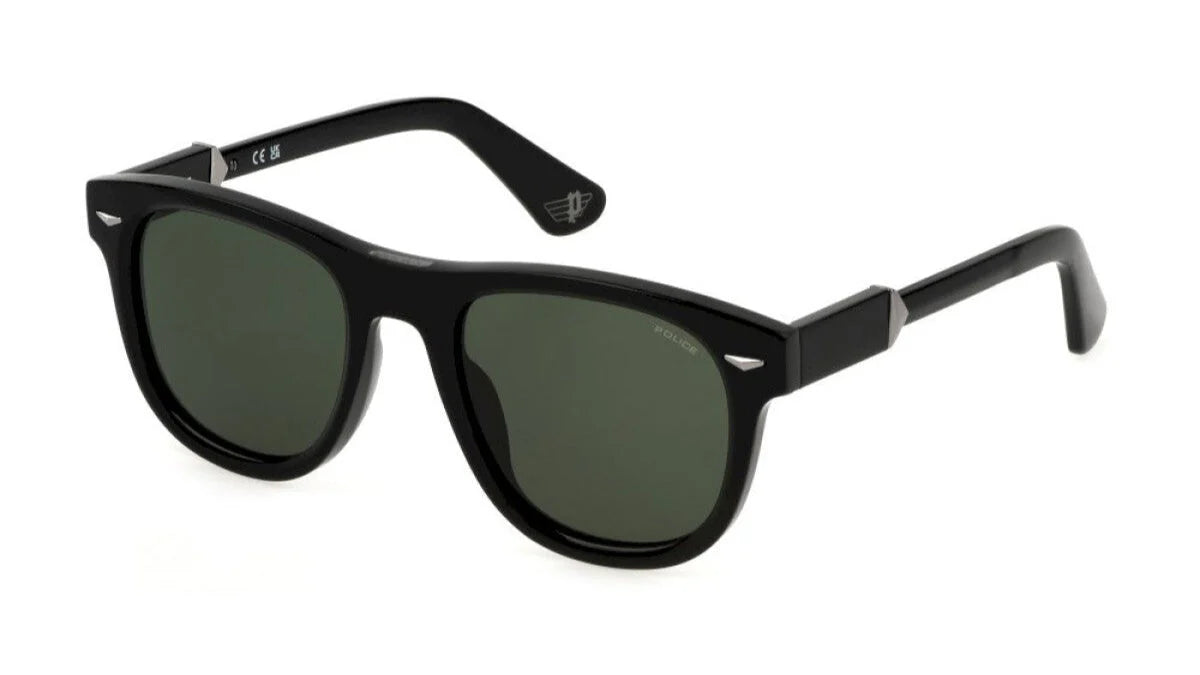 Police Monument 5 SPLL87 0700 – Shiny Black Sunglasses (52mm)