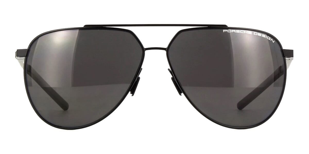 Porsche Design P8968 A black polarized sunglasses 63mm angled view