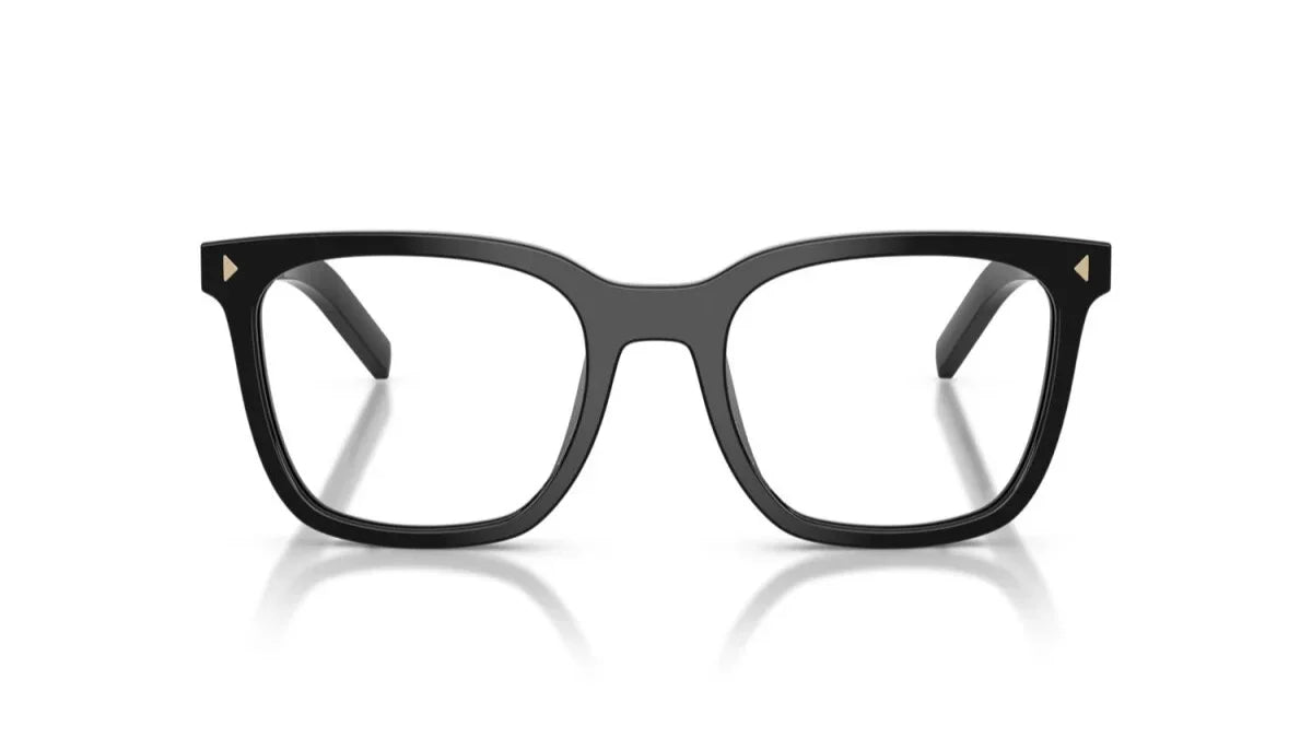 Prada PRB11V 16K1O1 black eyeglasses 50mm angled view