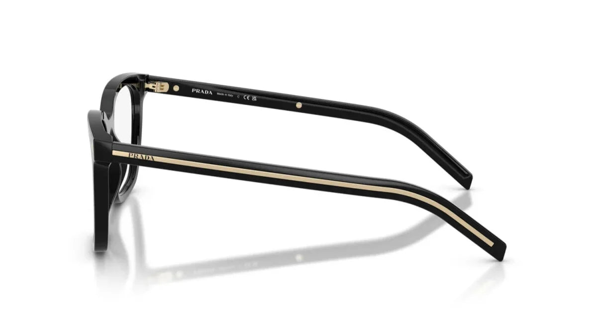 Prada PRB11V 16K1O1 black eyeglasses 50mm side view