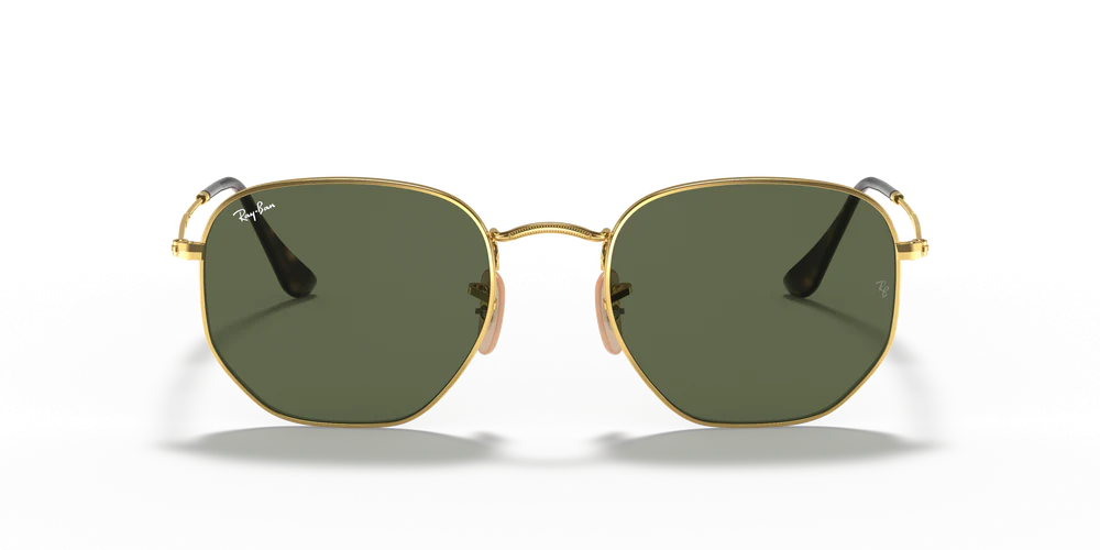 Ray-Ban Hexagonal RB3548 001/3F – Gold Sunglasses (54mm)