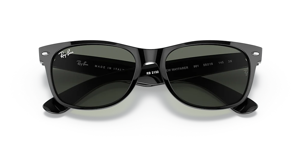 Ray-Ban New Wayfarer RB2132 901 – Black Sunglasses (52mm)
