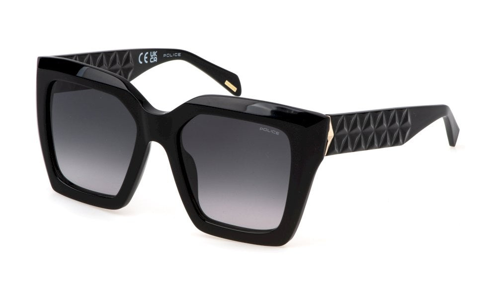 Police Phenomenon 1 SPLN60 0700 – Shiny Black Sunglasses (53mm)