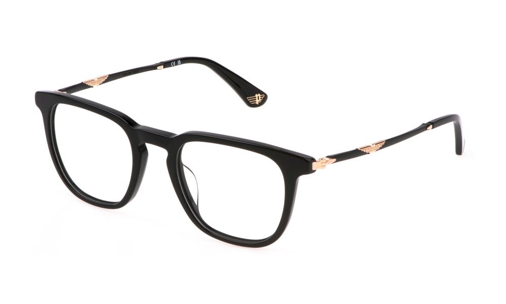 Police Origins Classic 3 VPLL66 0700 shiny black eyeglasses 50mm angled view