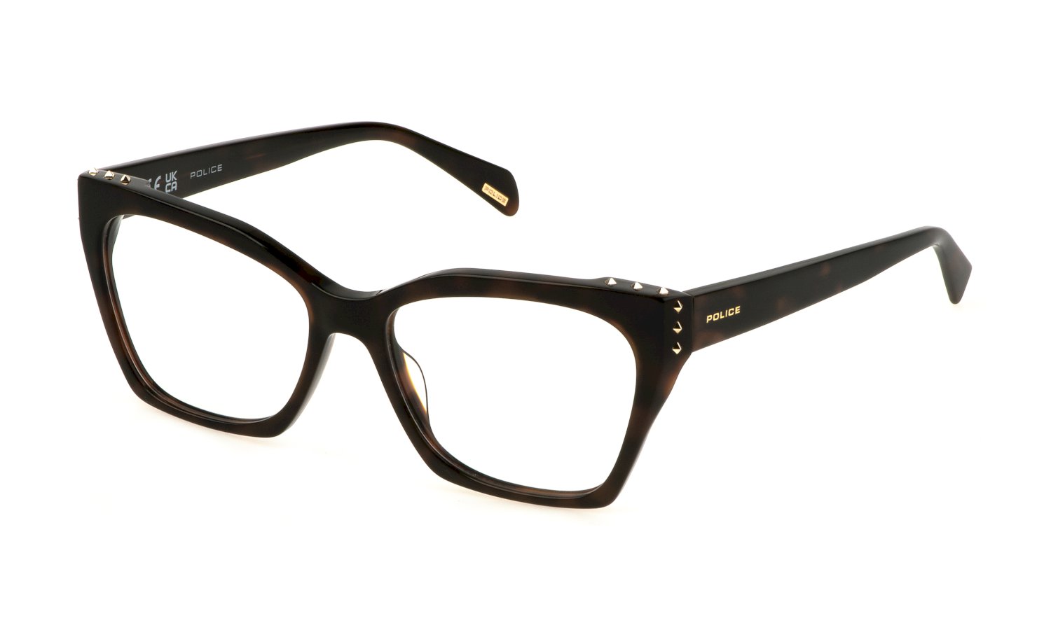 Police Superstar 1 VPLM04 0752 dark havana eyeglasses 54mm front view