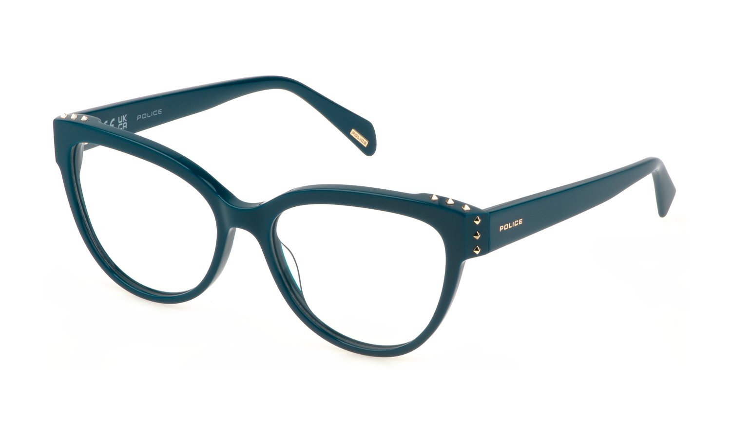 Police VPLM05 0D82 full blue eyeglasses 54mm front view